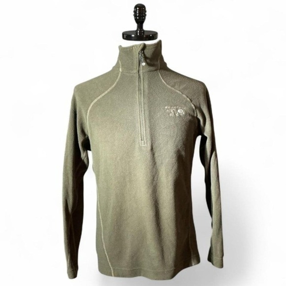 Mountain Hardwear Polartec Fleece 1/4 Zip Pullover Mens M Green Hiking Gorpcore